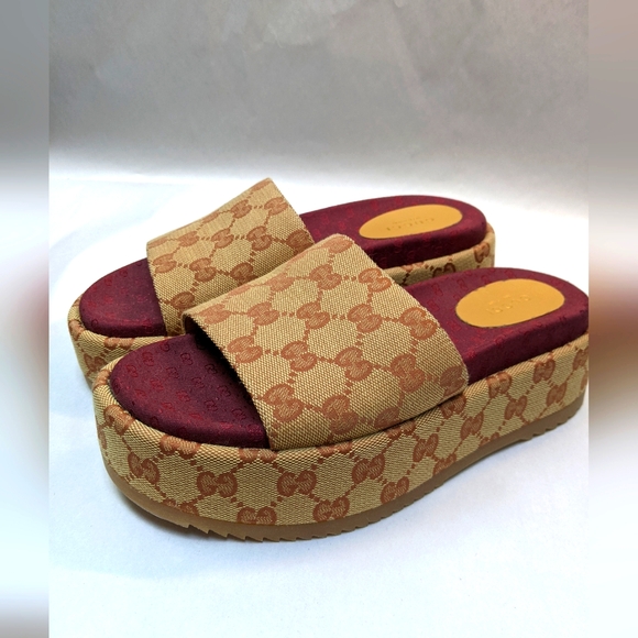 Gucci GG Platform Slide Sandal (US 7.5) "LIVE SHOW TODAY" - Picture 1 of 10